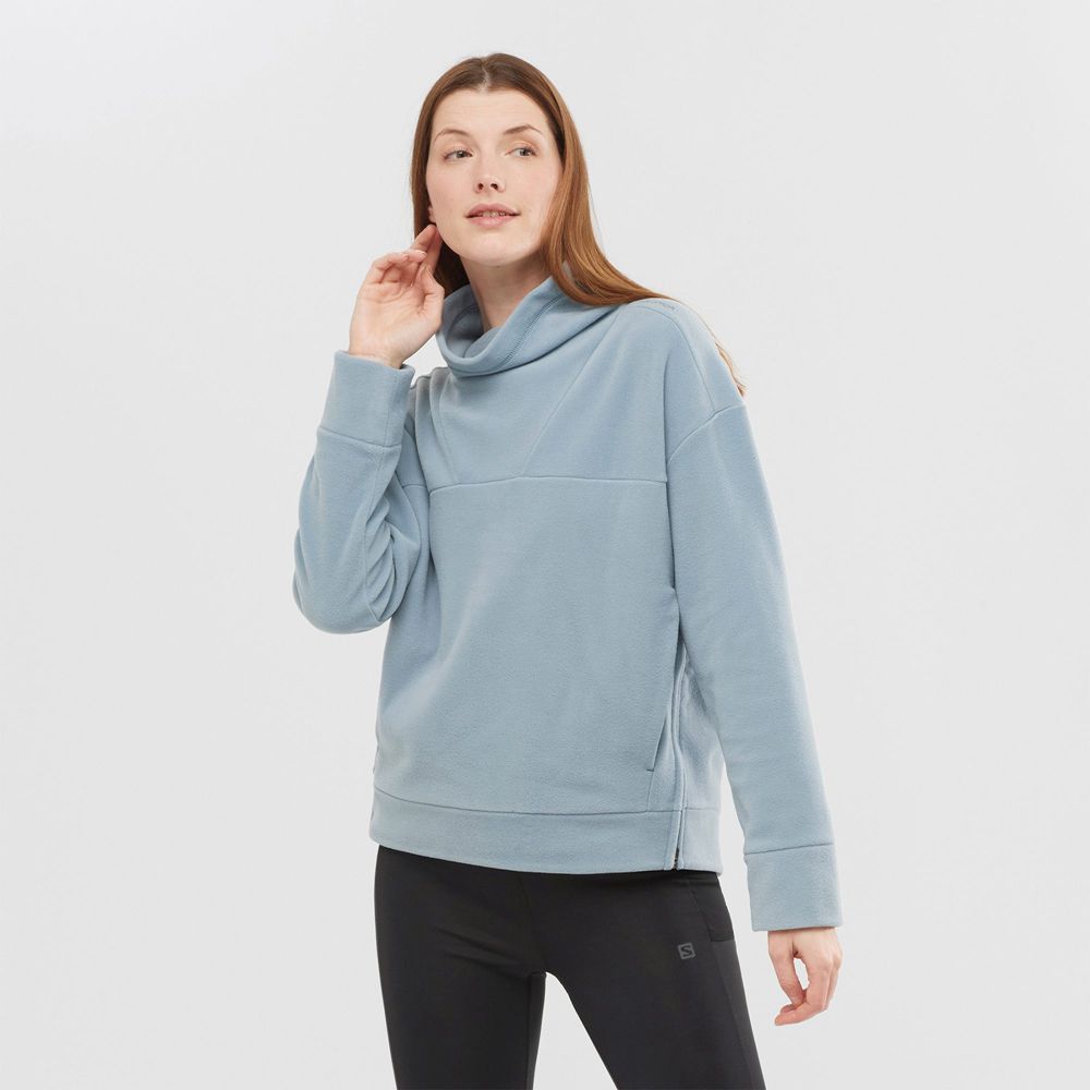 SALOMON OUTLIFE MIDLAYER W Philippines - Women's Pullover - Ashley Blue | 473560-ETH